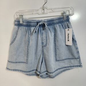 Hurley Women's Light Blue Denim Shorts, Size Small, NWT